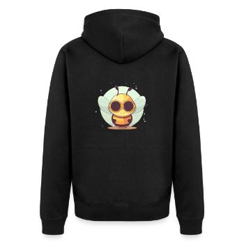 Biene Sonnenbrille Brummer Honigbiene - Unisex Premium Bio Zip Hoodie - Schwarz - Hinten - Nico (187cm)