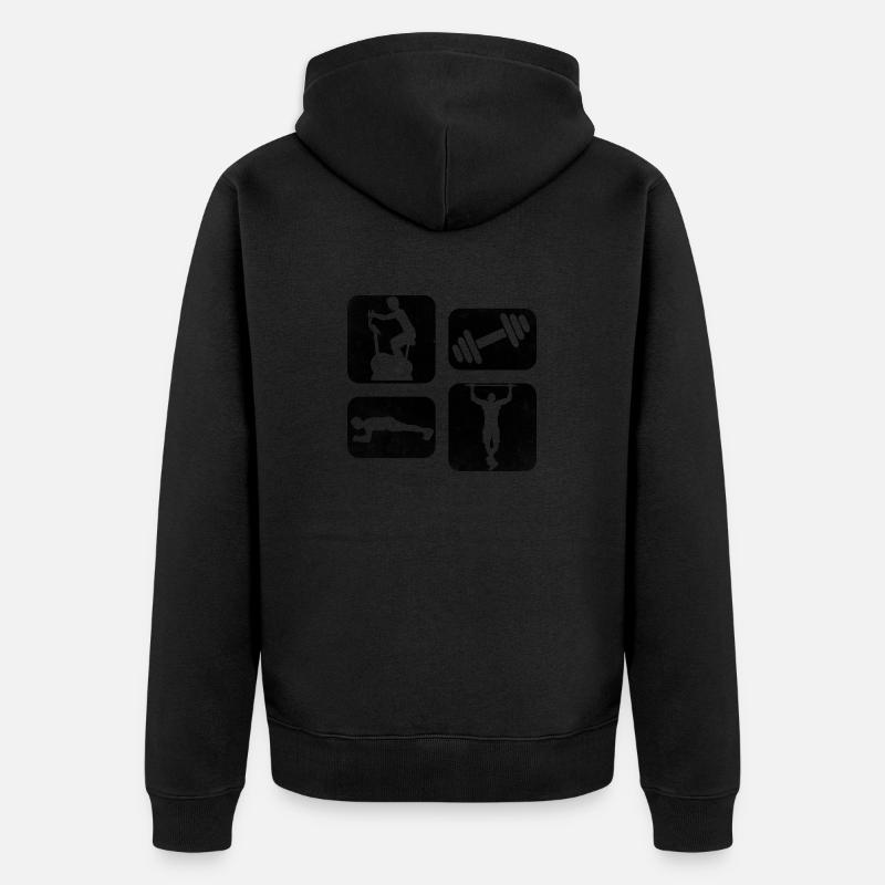 fitness gym training 1 - Veste à capuche bio Premium Unisexe - noir