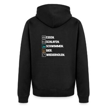 Schullehrerin Lehrerin - Unisex Premium Bio Zip Hoodie - Schwarz - Hinten - Nico (187cm)