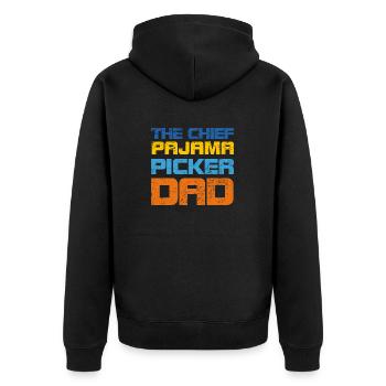The Chief Pajama Picker Dad - Unisex Premium Organic Zip Hoodie - black - Back - Nico (187cm)