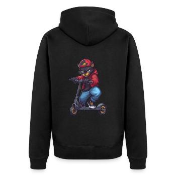 Panther Scooter - Unisex Premium Organic Zip Hoodie - black - Back - Nico (187cm)