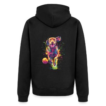 Vizsla - Unisex Premium Bio Zip Hoodie - Schwarz - Hinten - Nico (187cm)