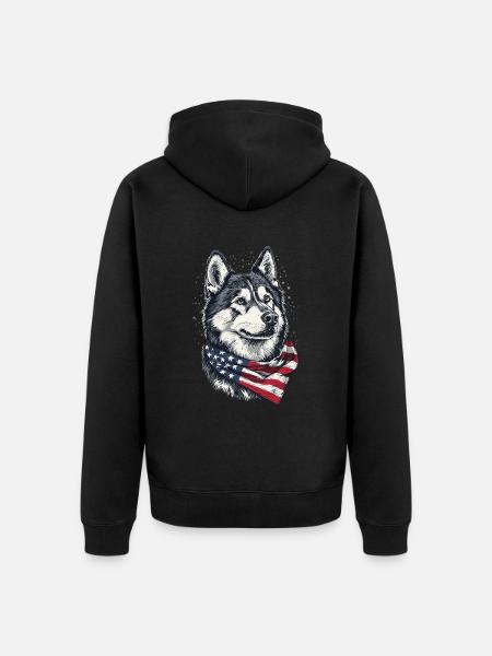 Alaskan Malamute - Unisex Premium Bio Zip Hoodie - Schwarz