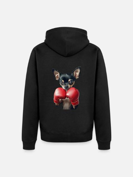 Chihuahua - Unisex Premium Bio Zip Hoodie - Schwarz