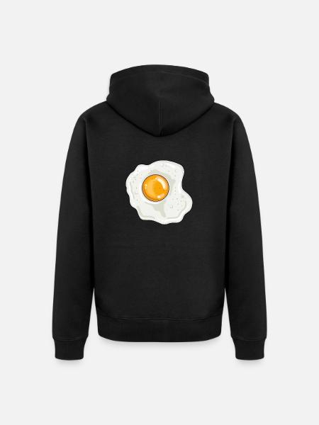 Œuf au plat jaune d'oeuf blanc d'oeuf - Veste à capuche bio Premium Unisexe - noir