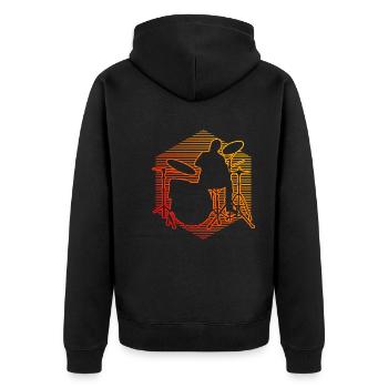 Batterie Percussionniste Hommes Batteur - Veste à capuche bio Premium Unisexe - noir - Dos - Nico (187cm)
