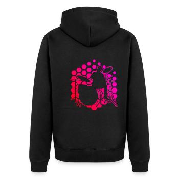 Drummer Women's Drum Kit Men's Drums - Unisex Premium Organic Zip Hoodie - black - Back - Nico (187cm)