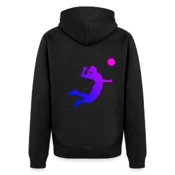 Joueuses de volleyball féminin - Veste à capuche bio Premium Unisexe - noir - Dos - Nico (187cm)