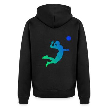 Volleyball Volleyball Joueur de volleyball Homme Volleyball - Veste à capuche bio Premium Unisexe - noir - Dos - Nico (187cm)