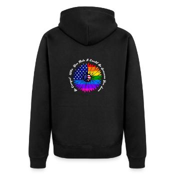 Be Careful Who You Hate It Could Be Someone - Unisex Premium Organic Zip Hoodie - black - Back - Nico (187cm)