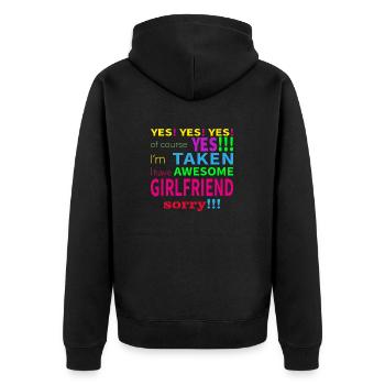 girlfriend - Unisex Premium Organic Zip Hoodie - black - Back - Nico (187cm)