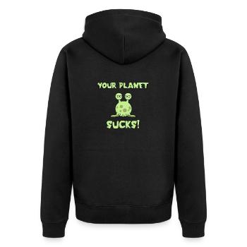 Votre planète est nulle! | | extraterrestres | extraterrestres drôle - Veste à capuche bio Premium Unisexe - noir - Dos - Nico (187cm)