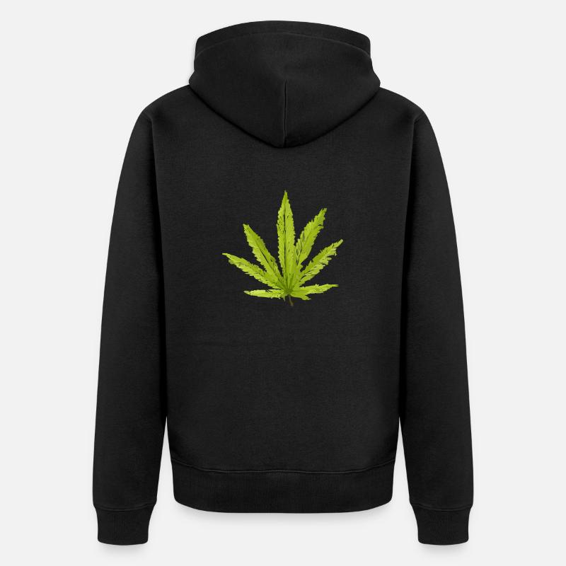 Feuille de chanvre - Veste à capuche bio Premium Unisexe - noir