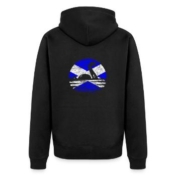 Scottish Loch Ness Sunset - Unisex Premium Organic Zip Hoodie - black - Back - Nico (187cm)