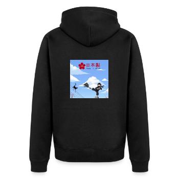 Voici mon histoire.... - Veste à capuche bio Premium Unisexe - noir - Dos - Nico (187cm)