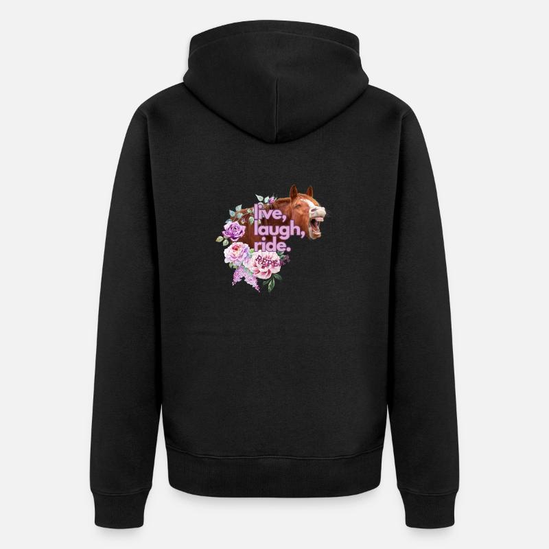 Live Rire Ride Répéter - Veste à capuche bio Premium Unisexe - noir