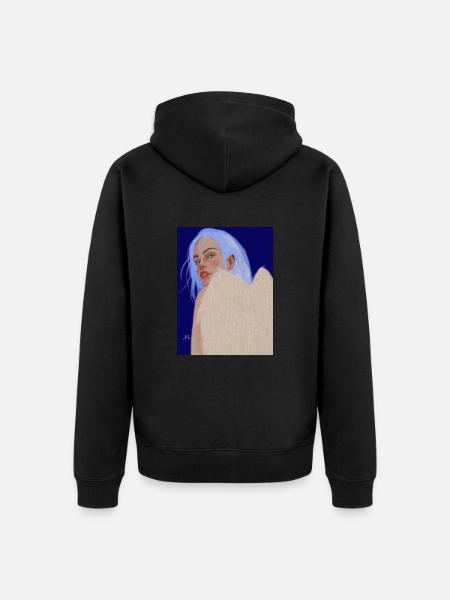 Ich sehe dich - Unisex Premium Bio Zip Hoodie - Schwarz