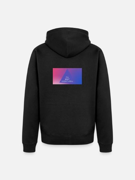 DU BIST WERTVOLL - Unisex Premium Bio Zip Hoodie - Schwarz