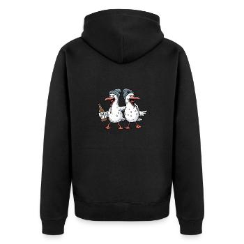 Quartier ivre Seagulls Party Bière Hambourg Chapeau - Veste à capuche bio Premium Unisexe - noir - Dos - Nico (187cm)