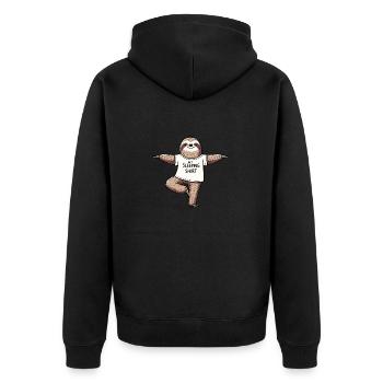 T-shirt de sommeil paresseux Chemise de yoga Calm & Yoga Blanc - Veste à capuche bio Premium Unisexe - noir - Dos - Nico (187cm)