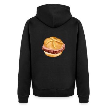 Liver cheese rolls illustration - Unisex Premium Organic Zip Hoodie - black - Back - Nico (187cm)
