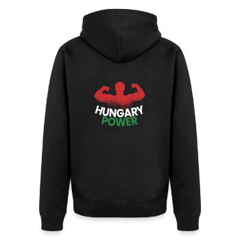Hongrie Hongrie Drapeau Puissance Fierté hongroise - Veste à capuche bio Premium Unisexe - noir - Dos - Nico (187cm)