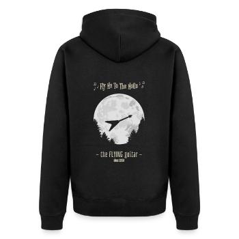 FLYING GUITAR - Unisex Premium Organic Zip Hoodie - black - Back - Nico (187cm)