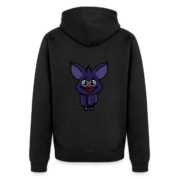 Chauve-souris Halloween Enfants Mignon Coeurs Yeux Chauve-souris - Veste à capuche bio Premium Unisexe - noir - Dos - Nico (187cm)