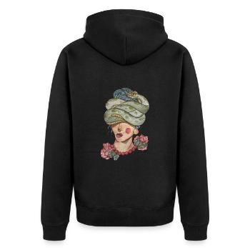 Medusa - Unisex Premium Bio Zip Hoodie - Schwarz - Hinten - Nico (187cm)