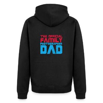 The Official Family Photographer Dad - Unisex Premium Organic Zip Hoodie - black - Back - Nico (187cm)