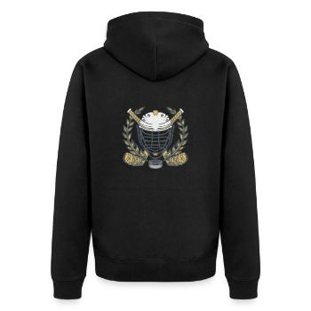 Ice hockey Player hockey winter sports gift - Unisex Premium Organic Zip Hoodie - black - Back - Nico (187cm)
