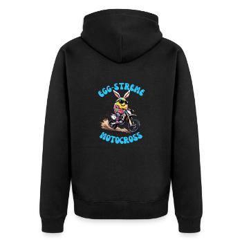 Egg-Streme Motocross - Chemise de citation de Pâques - Veste à capuche bio Premium Unisexe - noir - Dos - Nico (187cm)