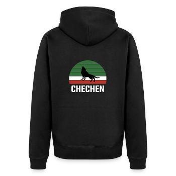 Tchétchénie Tchétchénie Tchétchénie Borz loup Drapeau - Veste à capuche bio Premium Unisexe - noir - Dos - Nico (187cm)