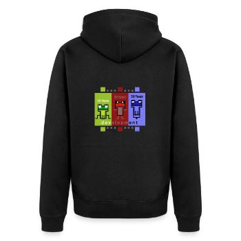 FrogDevelopment - Unisex Premium Organic Zip Hoodie - black - Back - Nico (187cm)