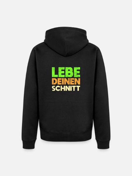 Lebe Deinen Schnitt - Unisex Premium Bio Zip Hoodie - Schwarz