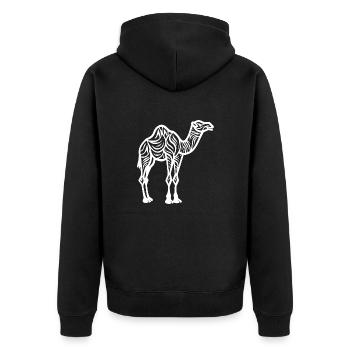 Camel - Unisex Premium Organic Zip Hoodie - black - Back - Nico (187cm)