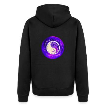 MOND - Unisex Premium Bio Zip Hoodie - Schwarz - Hinten - Nico (187cm)