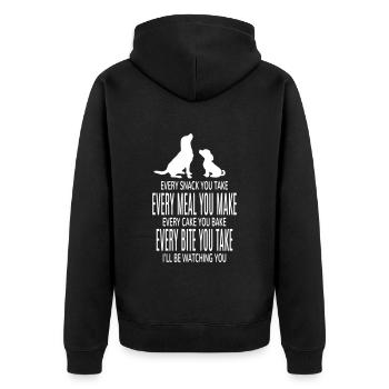 Dog funny dogs funny sayings dog lover - Unisex Premium Organic Zip Hoodie - black - Back - Nico (187cm)