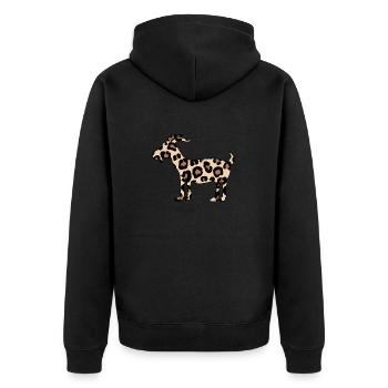 chèvre en motif léopard folle chèvre biologique - Veste à capuche bio Premium Unisexe - noir - Dos - Nico (187cm)
