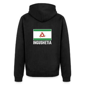 Ingushetia Inguschetia Ingush Flag Ing - Unisex Premium Organic Zip Hoodie - black - Back - Nico (187cm)