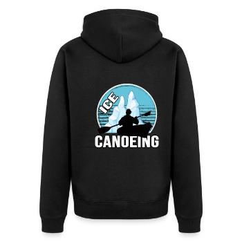 ice canoeing ice canoeists winter paddling canoe - Unisex Premium Organic Zip Hoodie - black - Back - Nico (187cm)