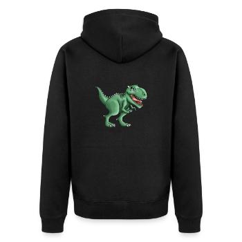 T-rex Tyrannosaurus Rex Dino Illustration - Unisex Premium Bio Zip Hoodie - Schwarz - Hinten - Nico (187cm)