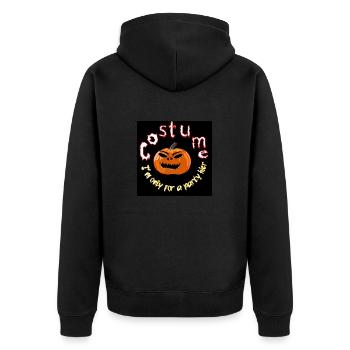 Costume I´m only for The party hier - Unisex Premium Bio Zip Hoodie - Schwarz - Hinten - Nico (187cm)