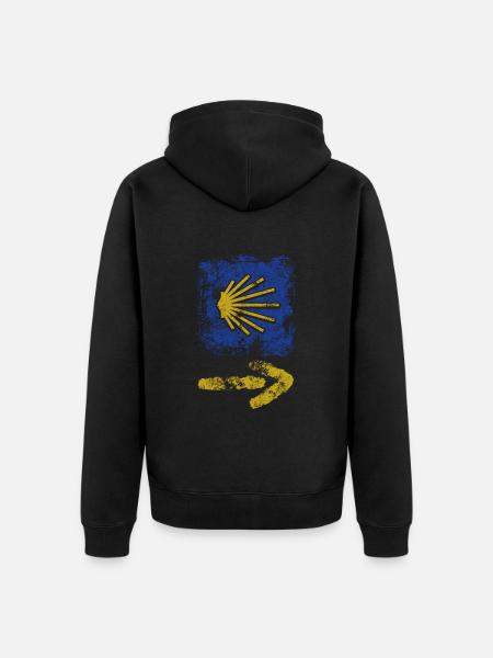 Buen Camino - Camino de Santiago - Pilgrimage - Santiago - Unisex Premium Organic Zip Hoodie - black