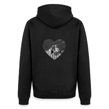 Heart for the birds - Unisex Premium Organic Zip Hoodie - black - Back - Nico (187cm)