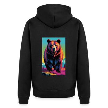 Bear | Brown Bear | Grizzly Bear | Animals - Unisex Premium Organic Zip Hoodie - black - Back - Nico (187cm)