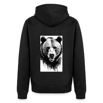 Bear | Brown Bear | Grizzly Bear | Animals - Unisex Premium Organic Zip Hoodie - black - Back - Nico (187cm)