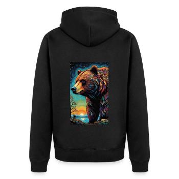 Bear | Brown Bear | Grizzly Bear | Animals - Unisex Premium Organic Zip Hoodie - black - Back - Nico (187cm)