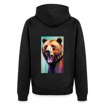 Bear | Brown Bear | Grizzly Bear | Animals - Unisex Premium Organic Zip Hoodie - black - Back - Nico (187cm)