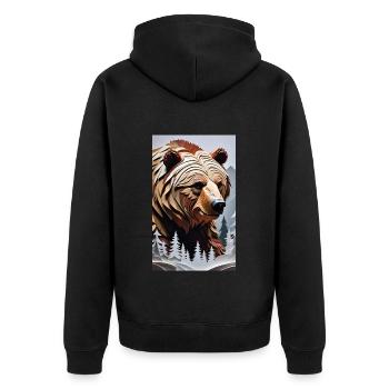 Bear | Brown Bear | Grizzly Bear | Animals - Unisex Premium Organic Zip Hoodie - black - Back - Nico (187cm)